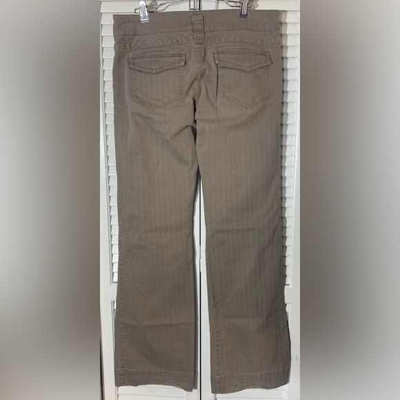 Anthropologie Cidra Tan Herringbone Pants, Sz 8, Stretch Low Rise, Straight Leg - Picture 3 of 8